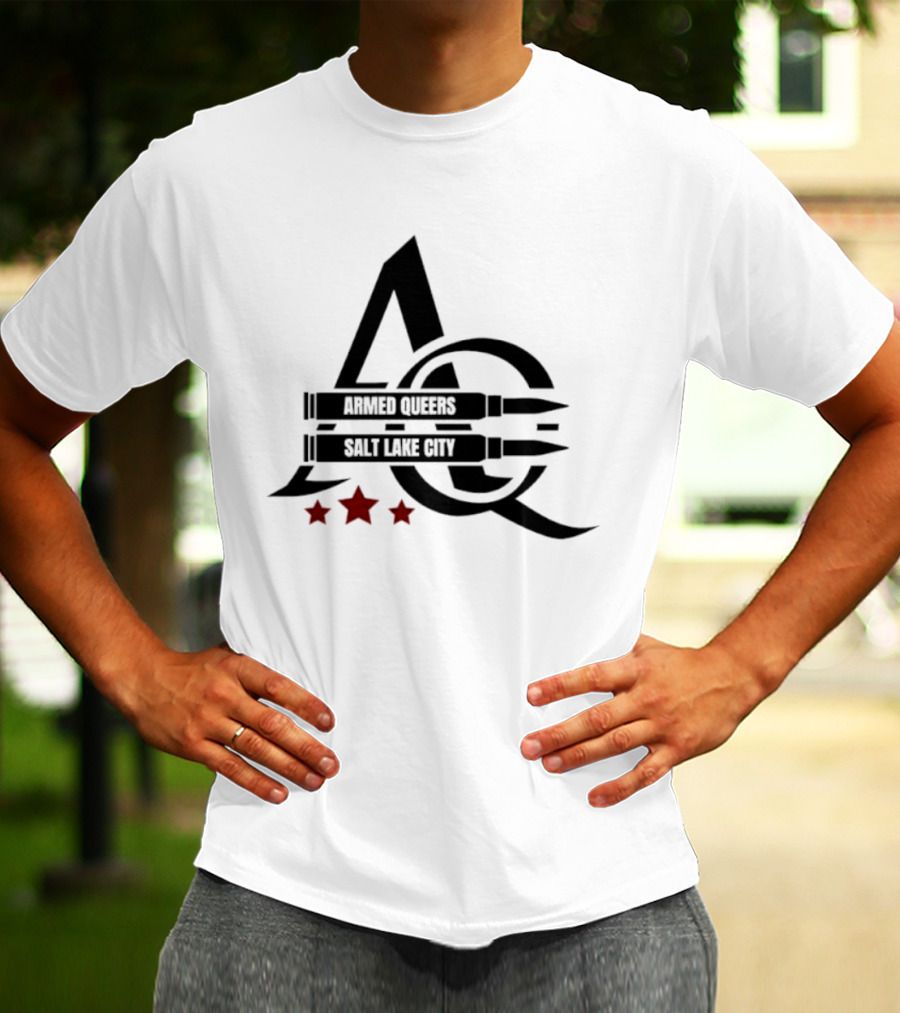Armed Queers Salt Lake City AQ Bullet Logo Three Stars T-Shirt