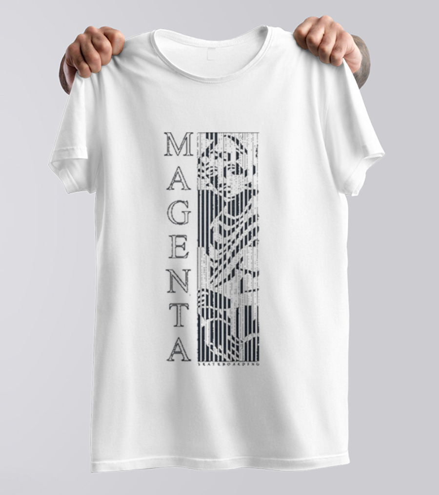 Magenta Skateboards Vertical Logo Stripe Tati T-Shirt
