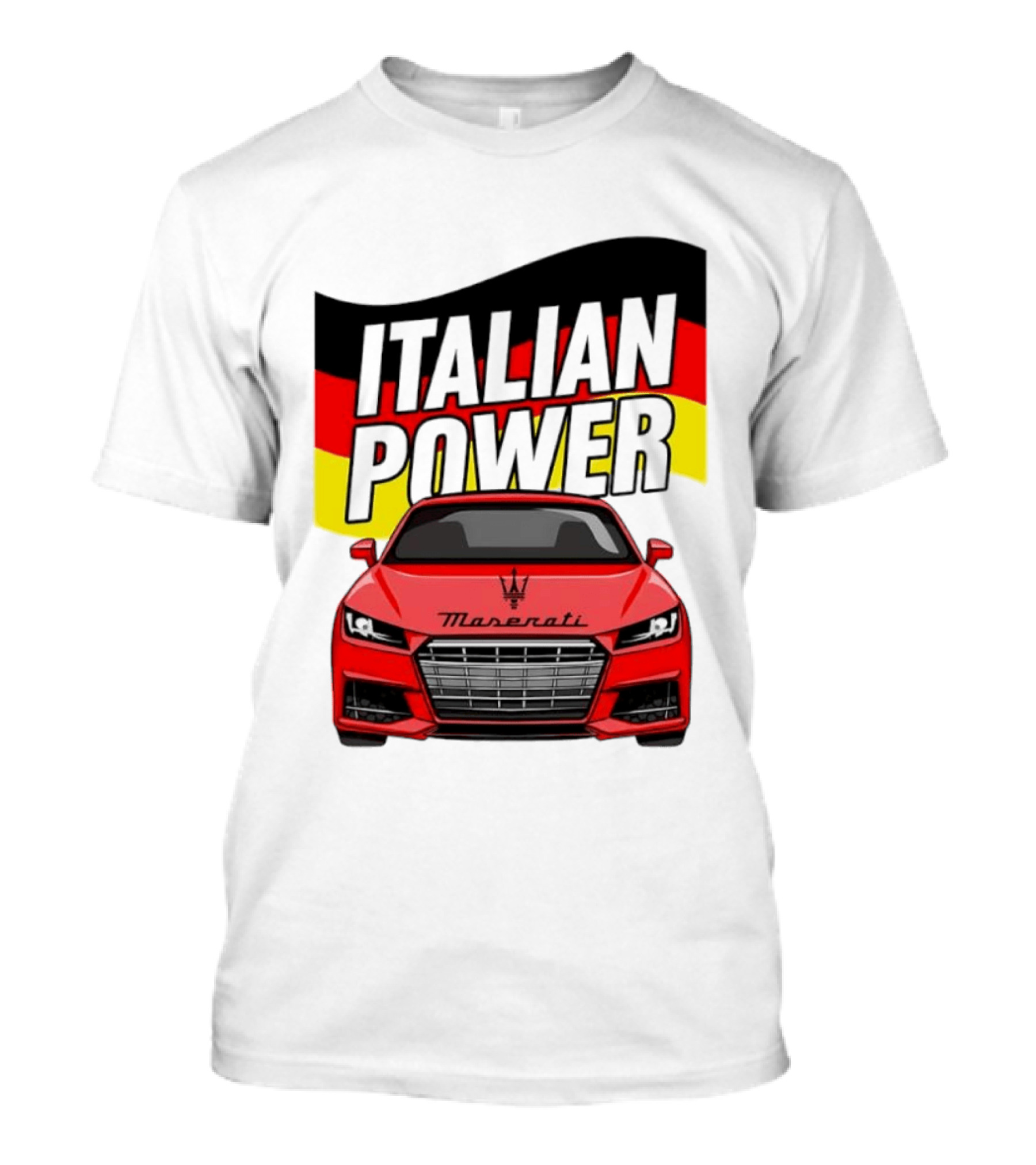 Maserati Italian Power German Flag Car T-Shirt