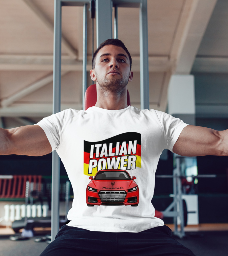 Maserati Italian Power German Flag Car T-Shirt