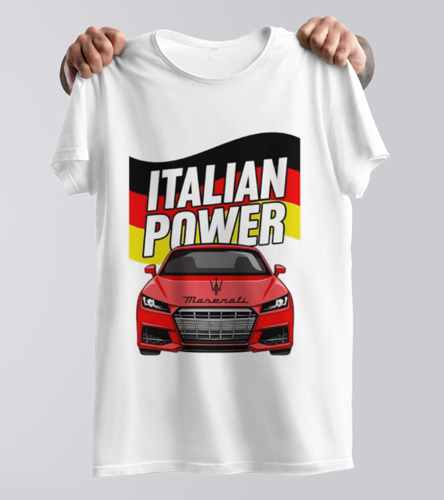 Maserati Italian Power German Flag Car T-Shirt