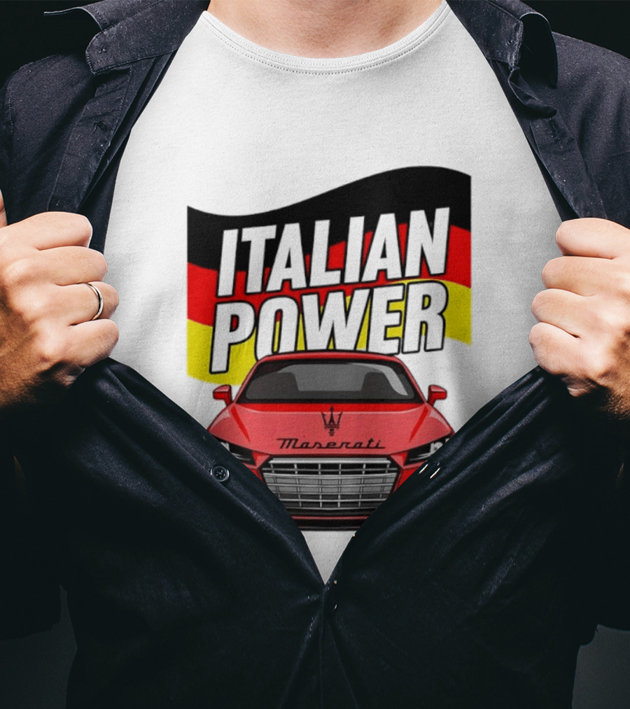 Maserati Italian Power German Flag Car T-Shirt