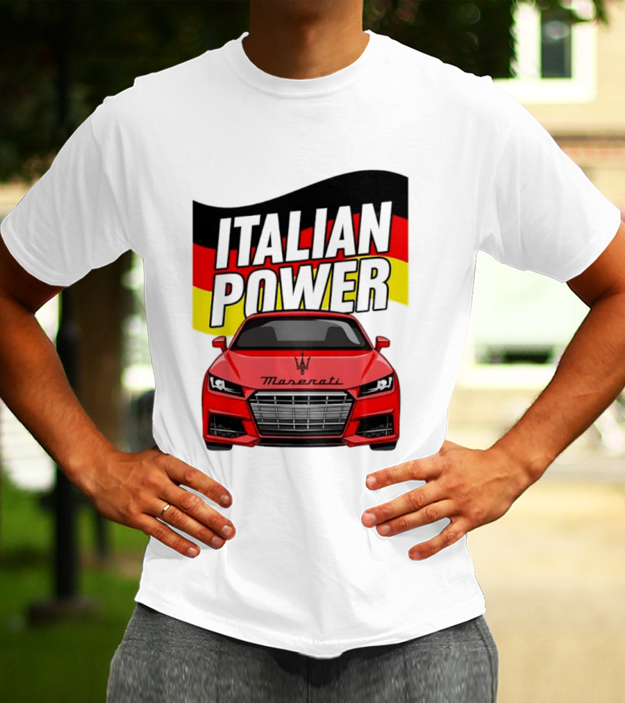 Maserati Italian Power German Flag Car T-Shirt