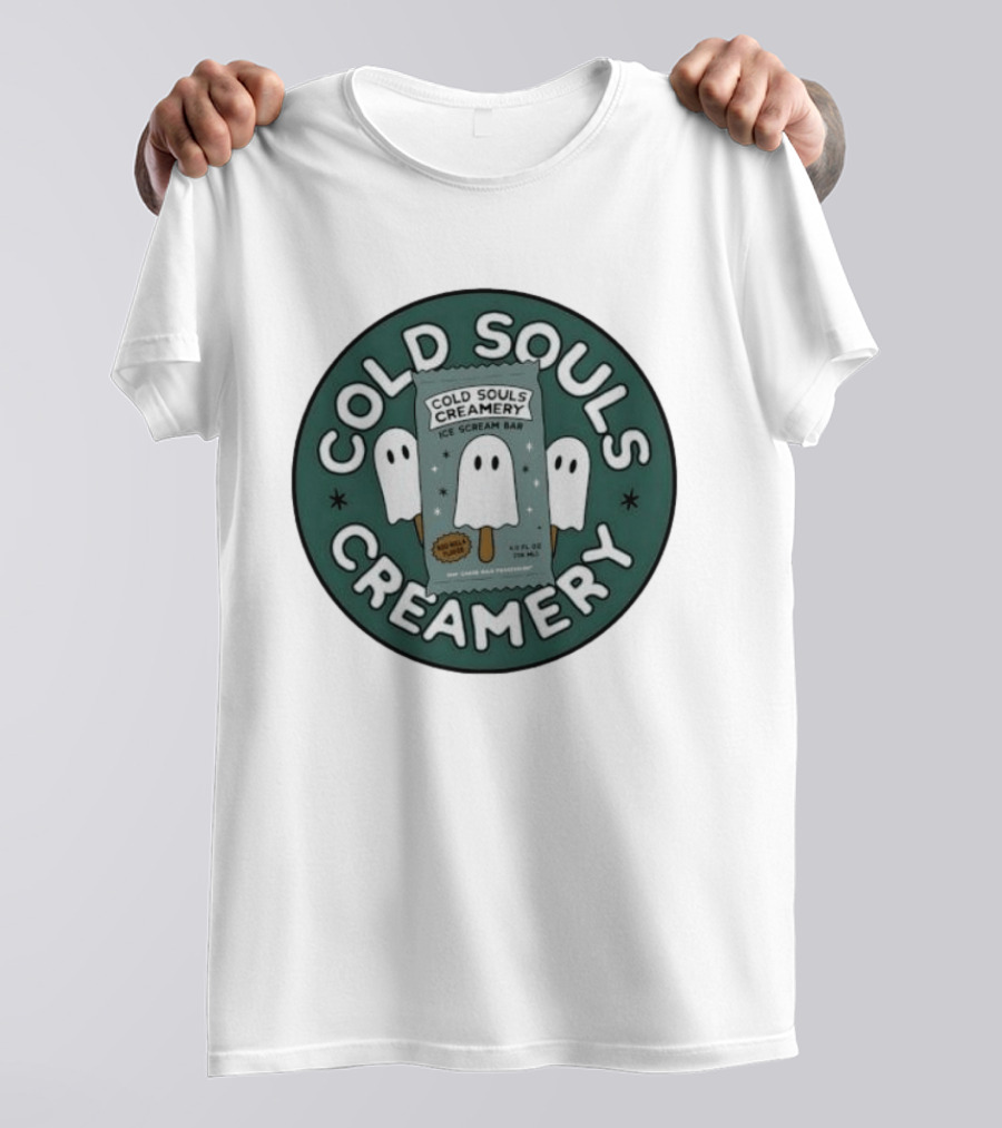 Cold Souls Creamery Ice Scream Bar Boo Nilla Ghost Ice Cream T-Shirt