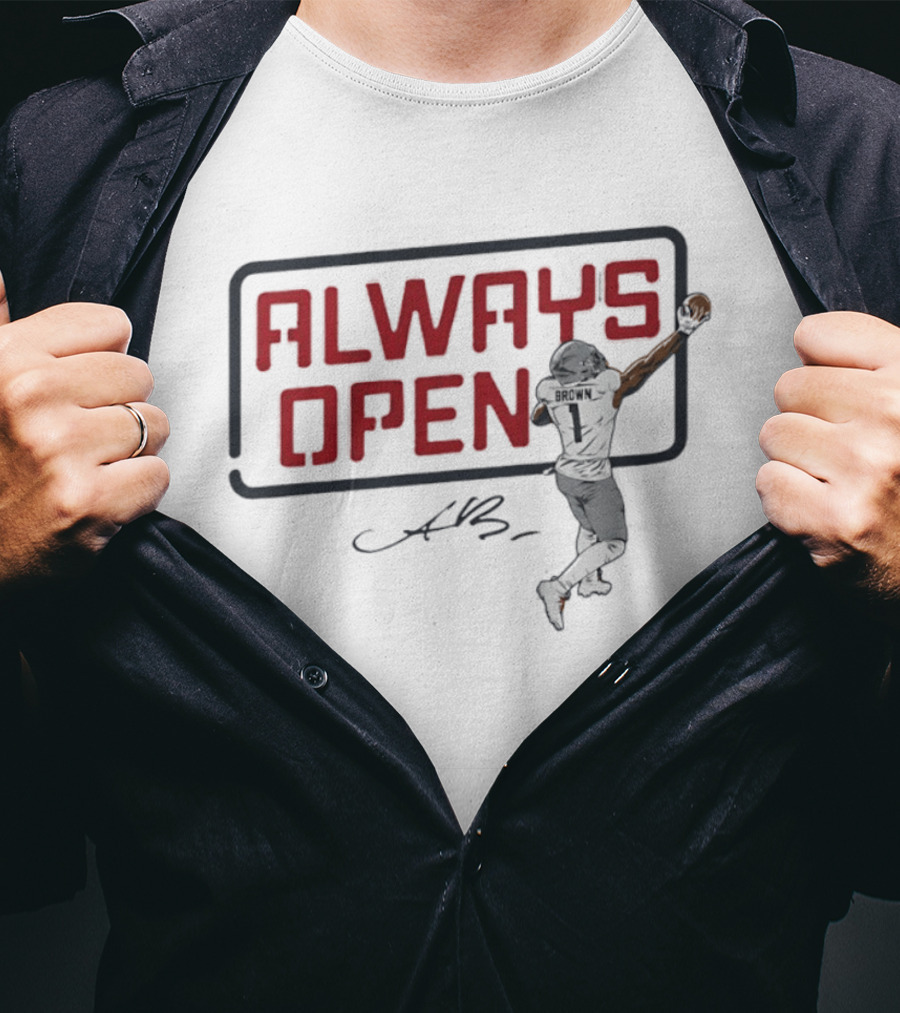 Patriots A.J. Brown Always Open New England T-Shirt