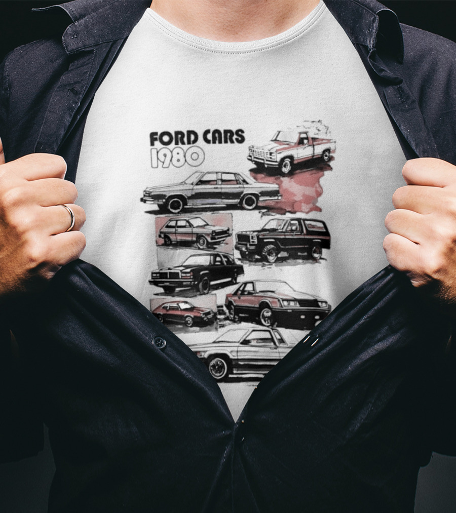 Ford Cars 1980 F Series Bronco Mustang Thunderbird Classic Collection T-Shirt