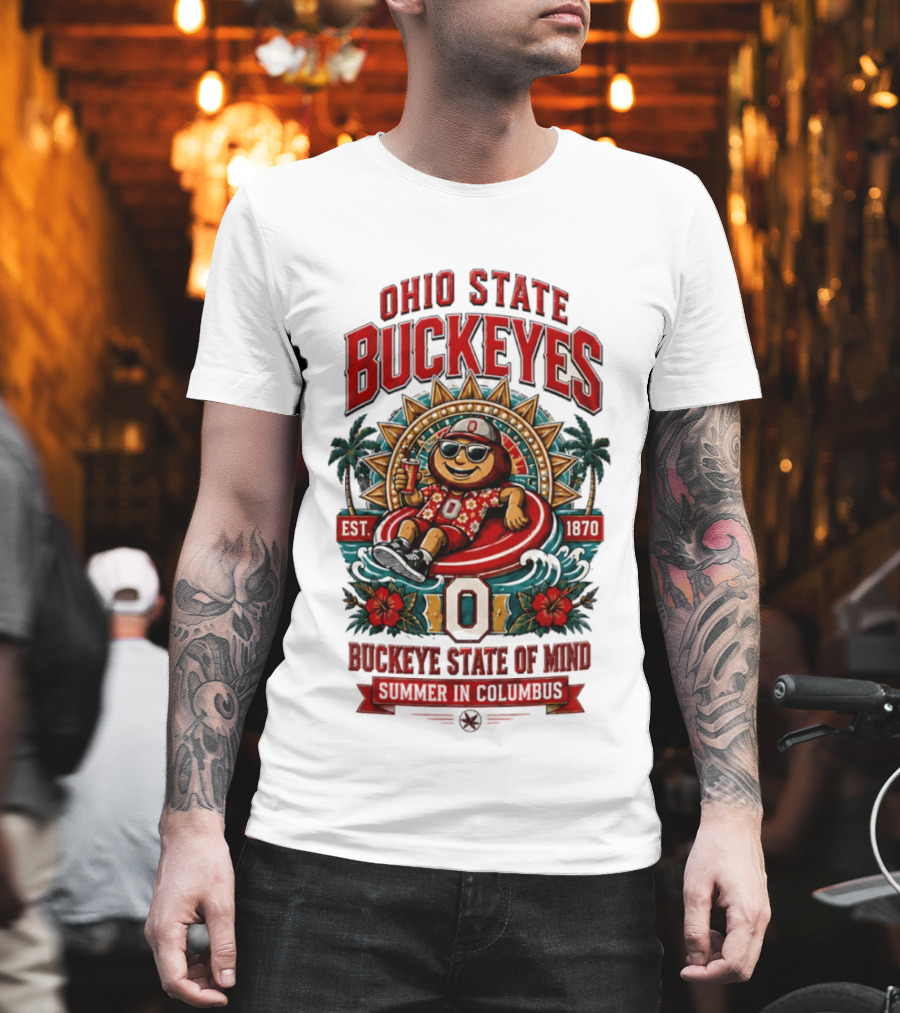 Ohio State Buckeyes Buckeye State Of Mind Summer In Columbus Est 1870 T-Shirt