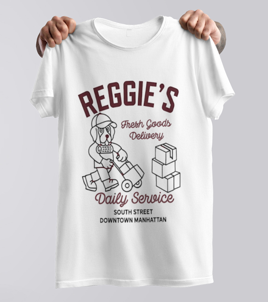Reggie's Fresh Goods Delivery Daily Service South Street Downtown Manhattan T-Shirt