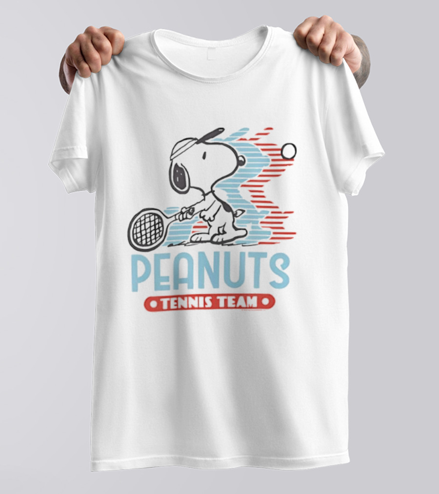 Peanuts Snoopy Tennis Team Vintage Cartoon Sports T-Shirt