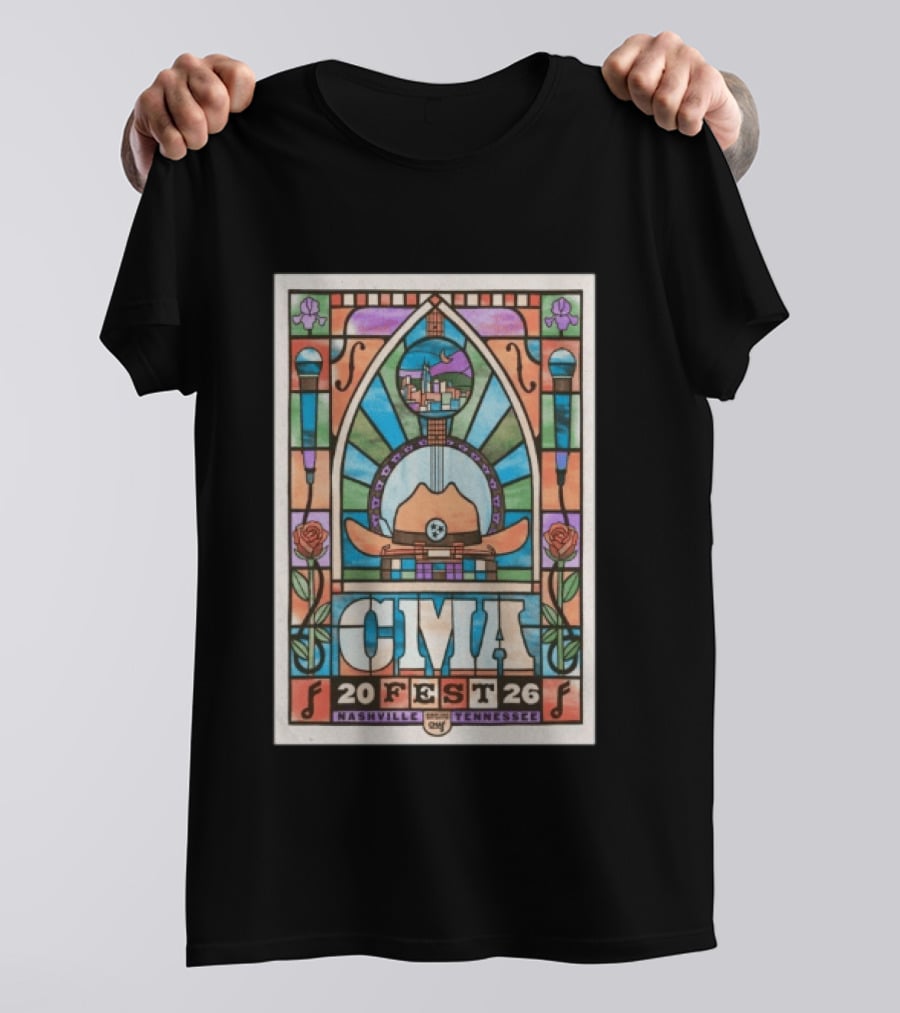 CMA Fest 2026 Nashville Tennessee Stained Glass T-Shirt