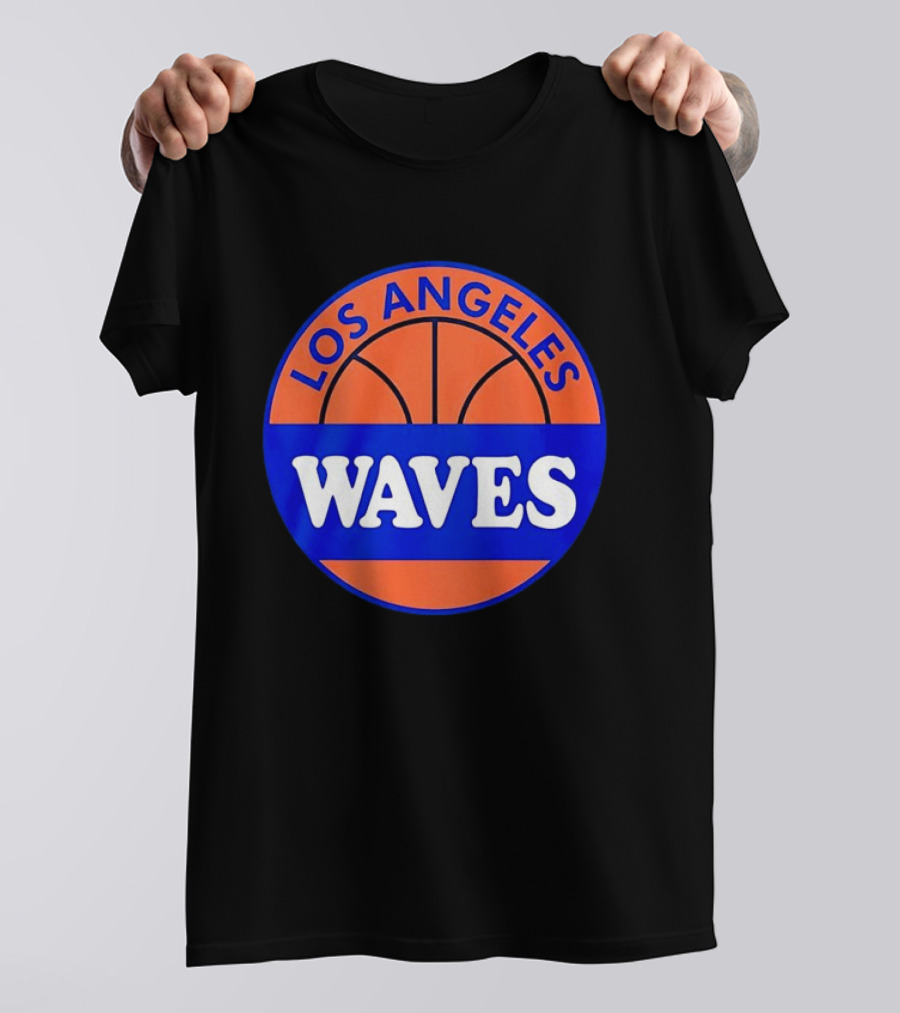 Los Angeles Waves Basketball Theme Circle T-Shirt