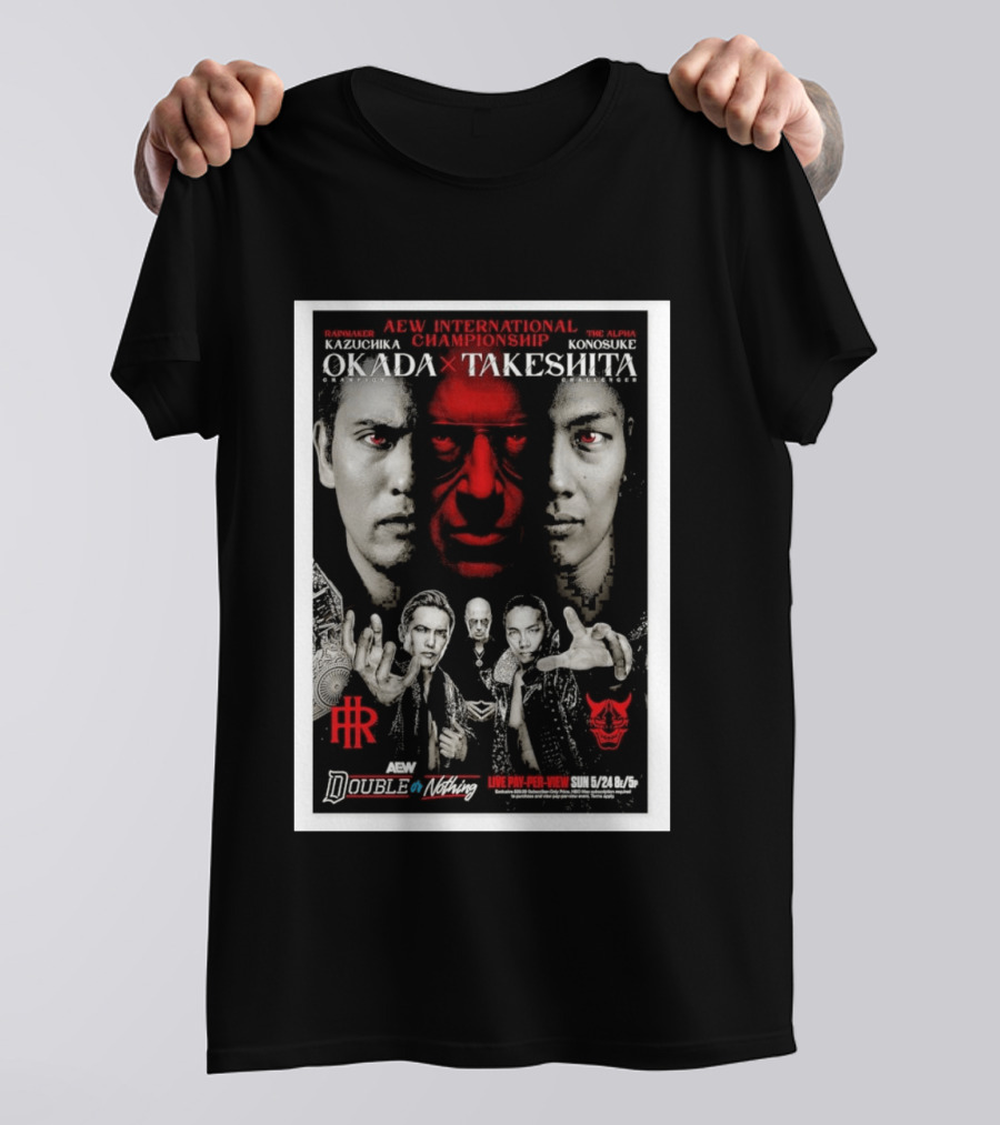 AEW International Championship Kazuchika Okada Vs Konosuke Takeshita Double Or Nothing 2026 Pay Per View T-Shirt