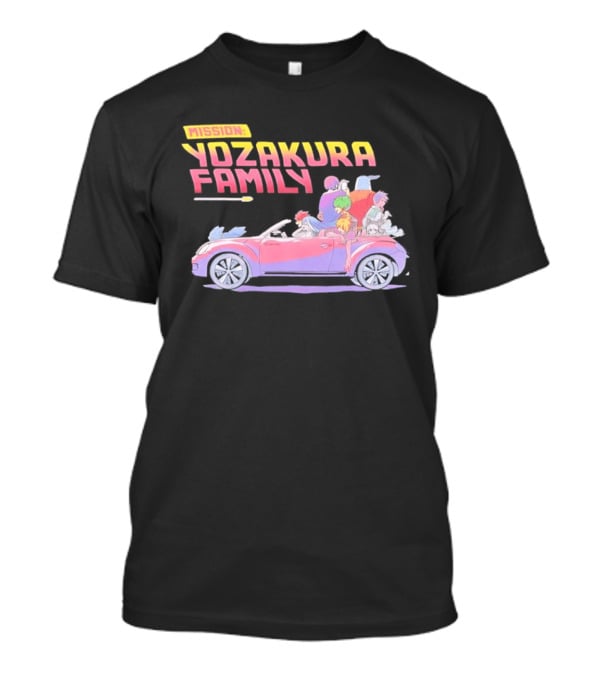 Mission Yozakura Family Anime Characters In Red Convertible Car T-Shirt