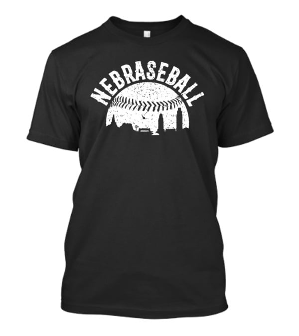 Nebraseball Skyline Nebraska Huskers Stadium Cityscape T-Shirt