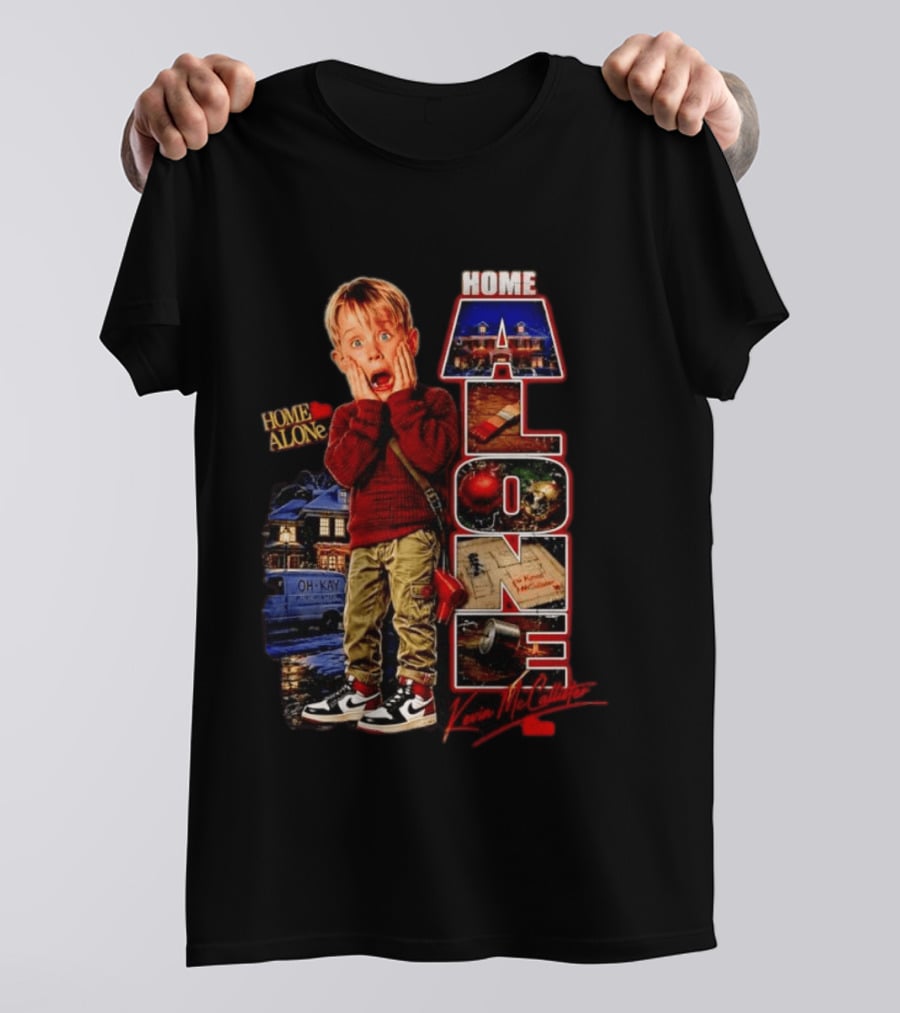 Home Alone Kevin McCallister Scream Christmas Movie Collage T-Shirt