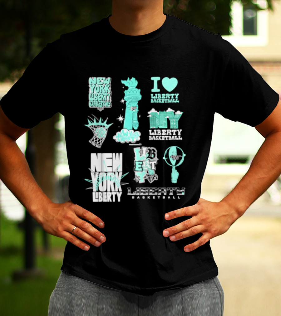 New York Liberty I Love Liberty Basketball Statue Of Liberty T-Shirt