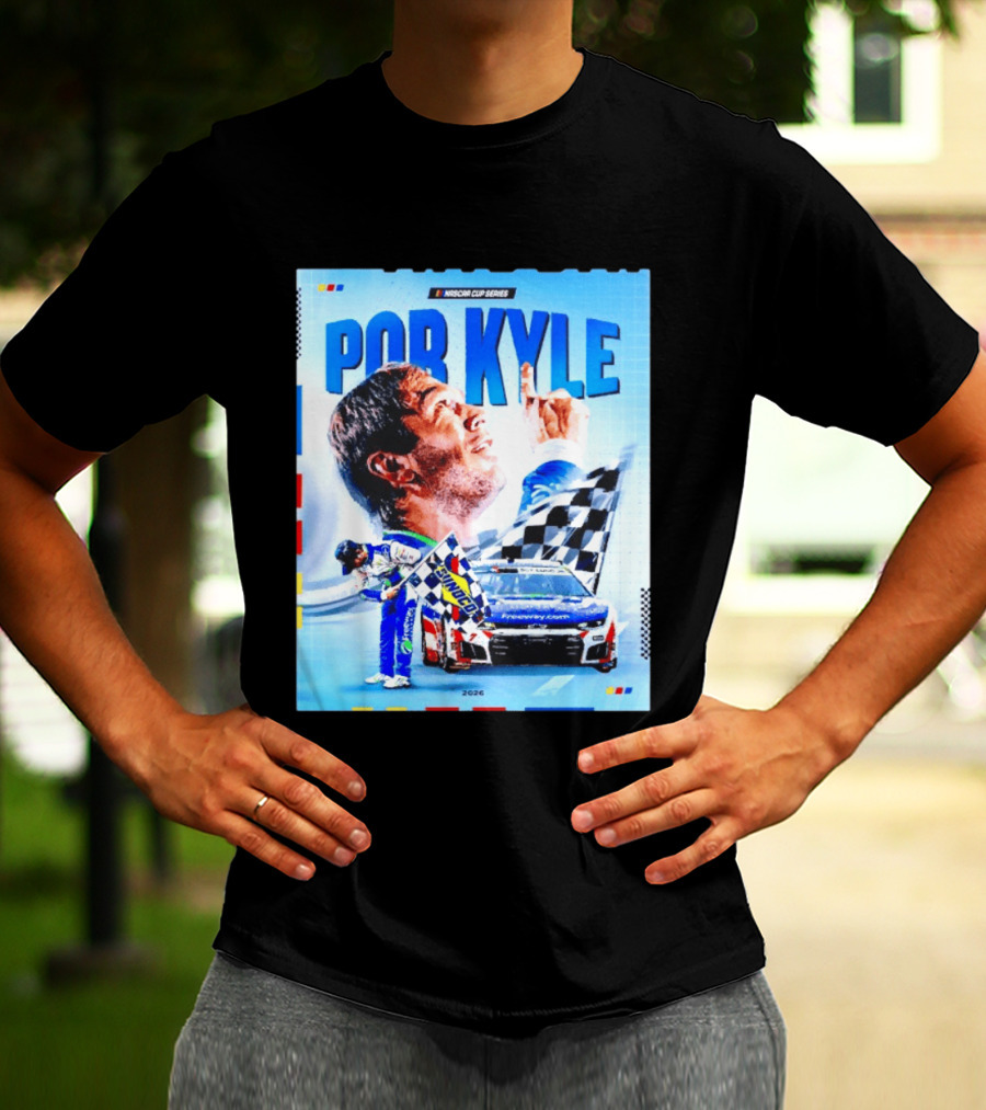 Nascar Cup Series Por Kyle 2026 Racing Celebration With Checkered Flag And Race Car T-Shirt