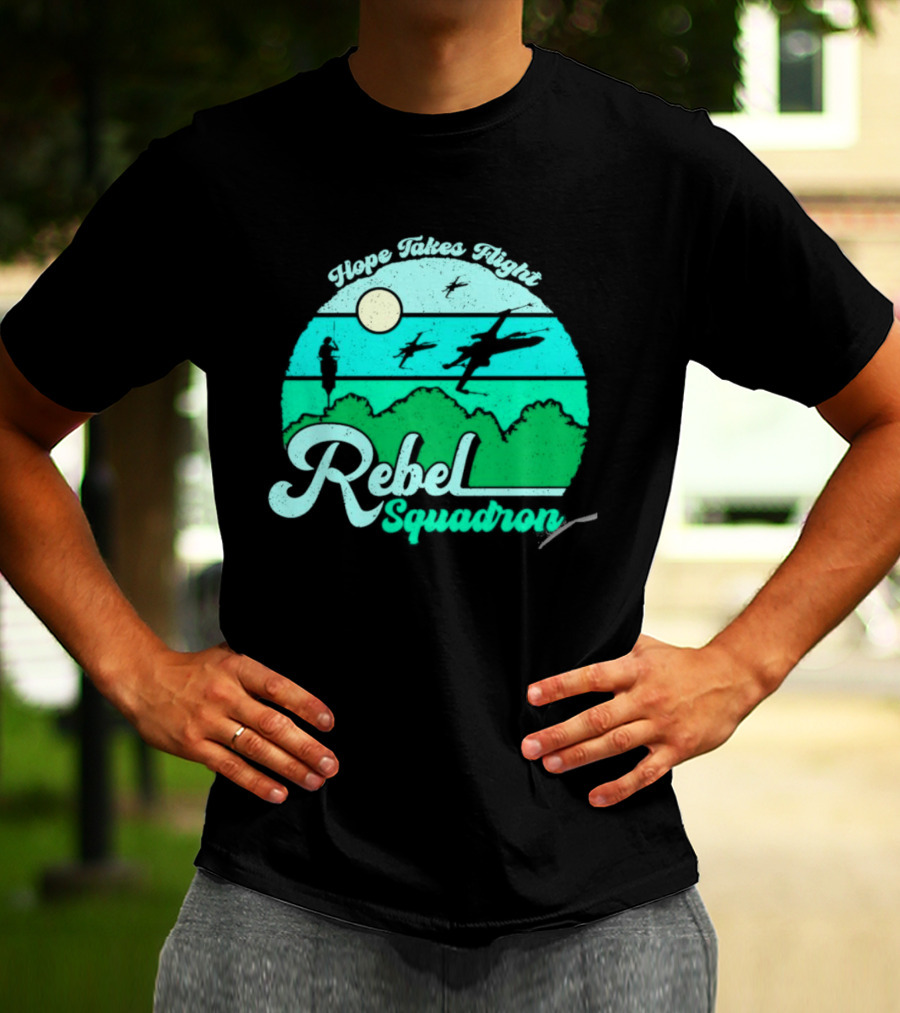 Rebel Squadron Hope Takes Flight Sunset Landscape T-Shirt