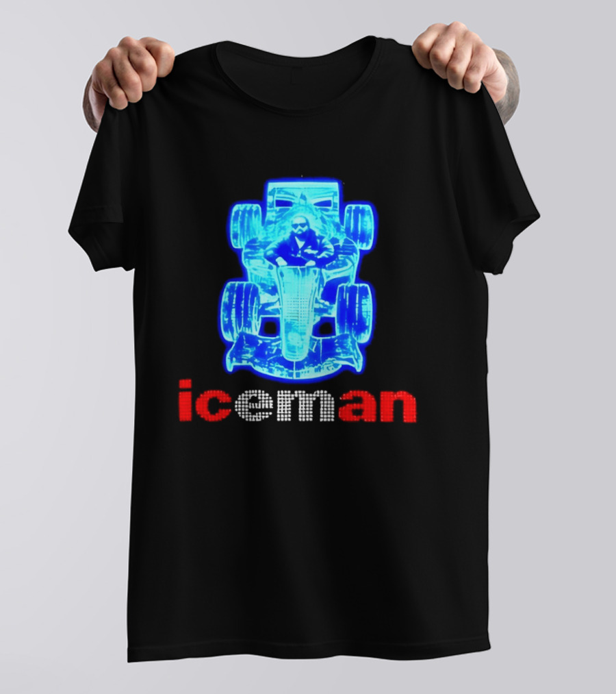 Iceman Kimi Räikkönen F1 Driver Holographic Car Racing Blue Red T-Shirt