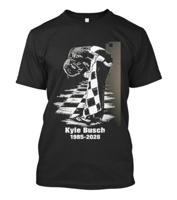 Kyle Busch 1985 2026 Racing Checkered Flag T-Shirt