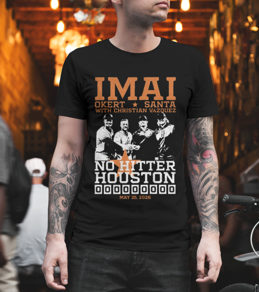 Imai Okert Santa No Hitter Houston May 25 2023 Christian Vazquez T-Shirt