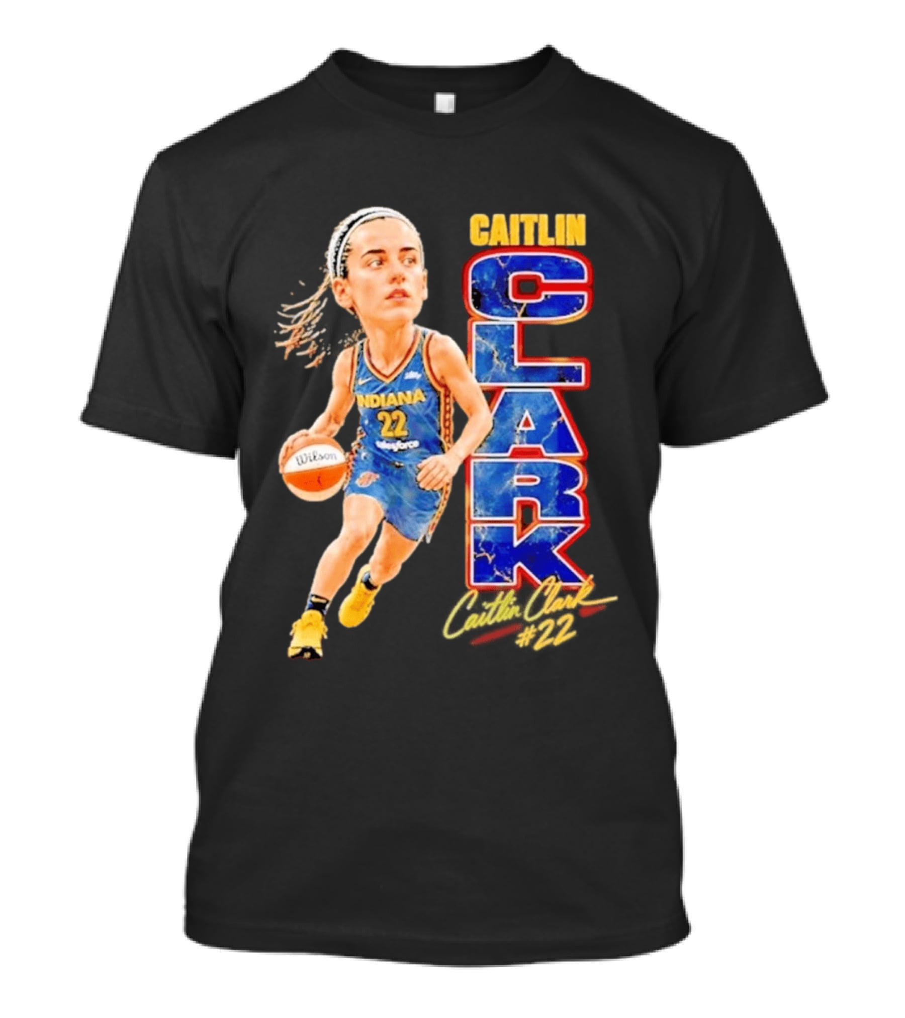 WNBA Indiana Fever Caitlin Clark 22 Basketball Caricature T-Shirt