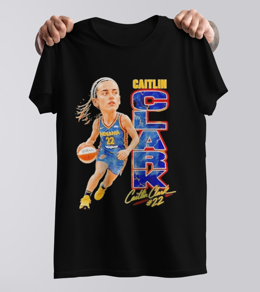 WNBA Indiana Fever Caitlin Clark 22 Basketball Caricature T-Shirt