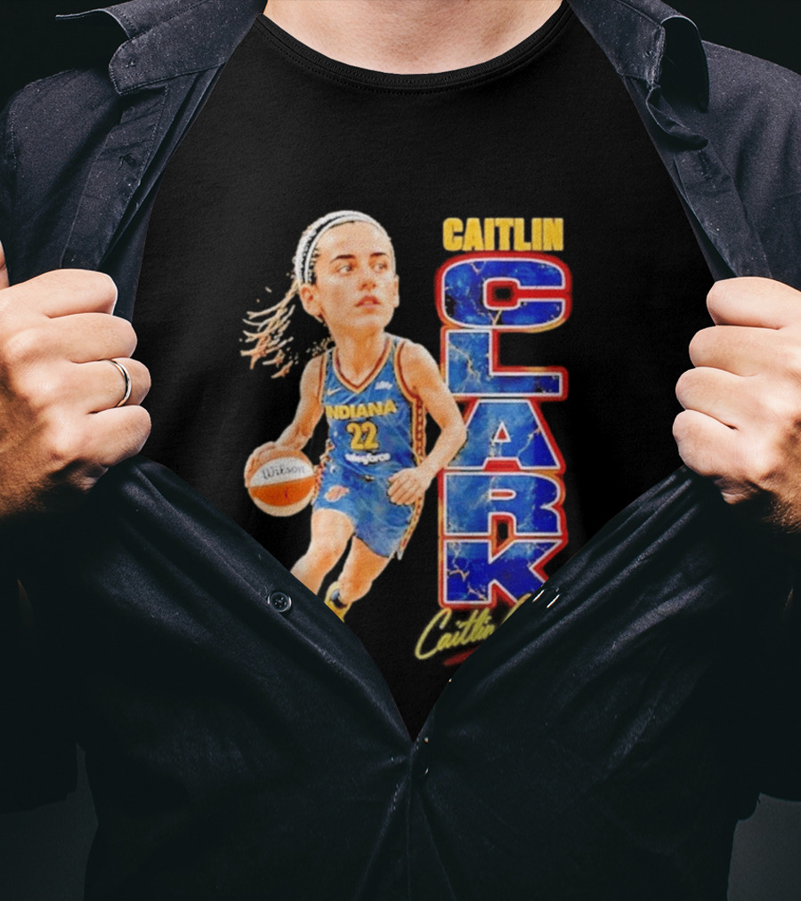WNBA Indiana Fever Caitlin Clark 22 Basketball Caricature T-Shirt
