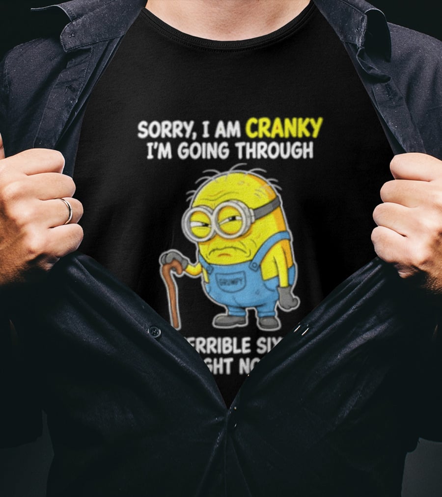 Minion Sorry I Am Cranky Going Through My Terrible Sixties Right Now T-Shirt