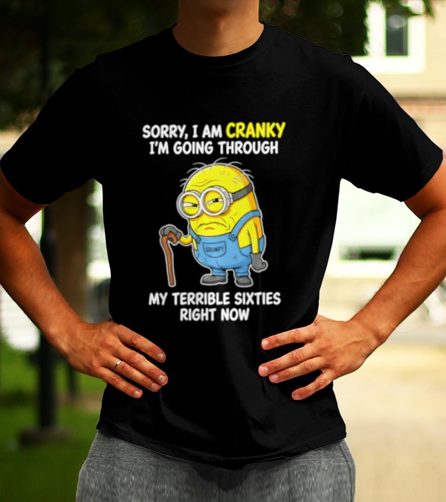 Minion Sorry I Am Cranky Going Through My Terrible Sixties Right Now T-Shirt