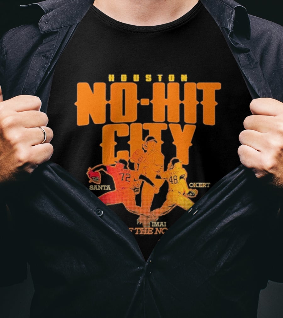 Houston No Hit City Home Of The No Hitter Tatsuya Imai Steven Okert Alimber Santa T-Shirt