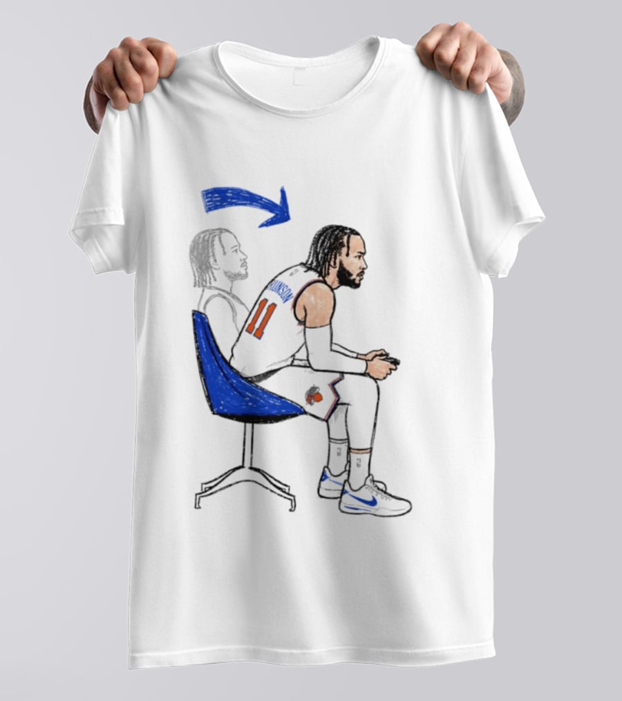 New York Knicks Jalen Brunson Gamer Posture Sketch NBA Player 11 Basketball T-Shirt