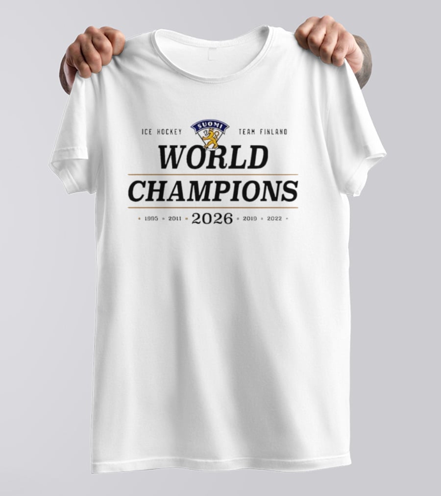 Leijonat Ice Hockey Team Finland World Champions 2026 T-Shirt
