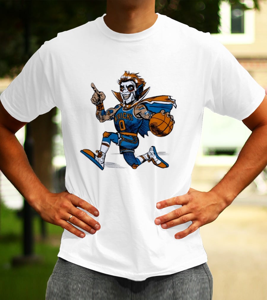 New York Knicks Dracula Vampire Basketball Comic T-Shirt