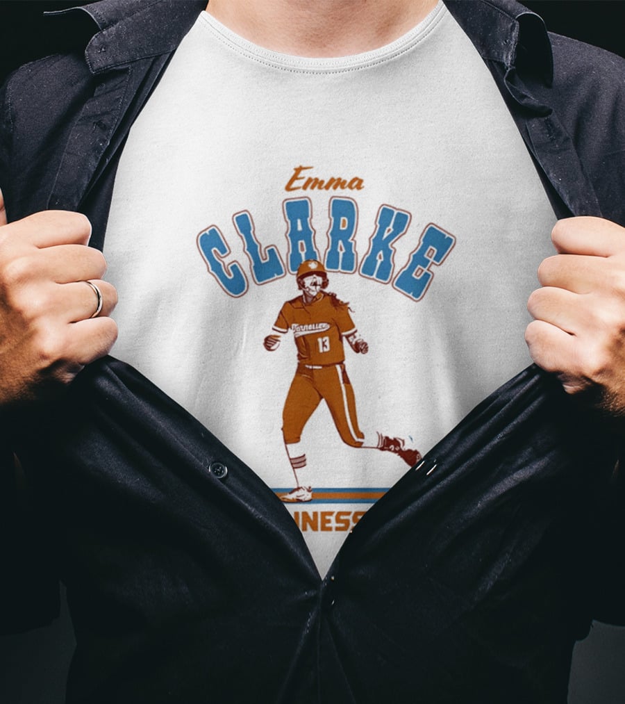 Tennessee Emma Clarke Running Pose Baseball Player T-Shirt