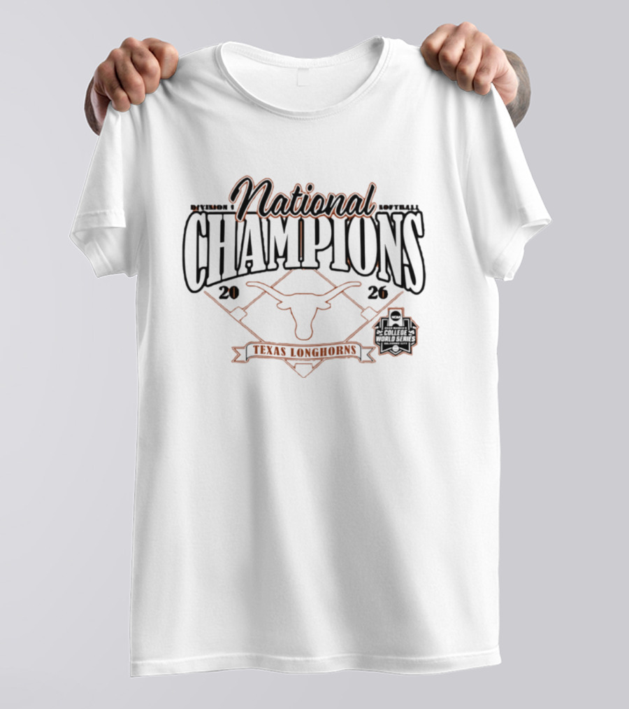 Texas Longhorns 2026 National Champions Softball Diamond T-Shirt