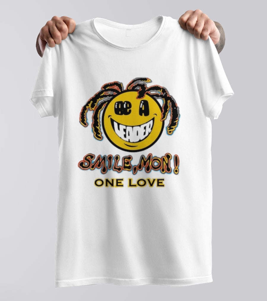 Be A Leader Smile Mon One Love Dreadlocks Emoji T-Shirt