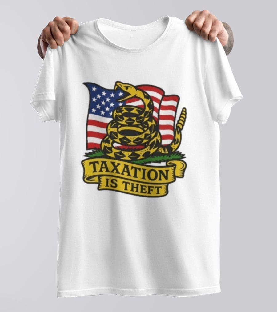 Gadsden Flag American Taxation Is Theft Protest With Snake And Flag T-Shirt