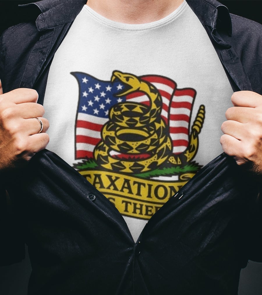 Gadsden Flag American Taxation Is Theft Protest With Snake And Flag T-Shirt