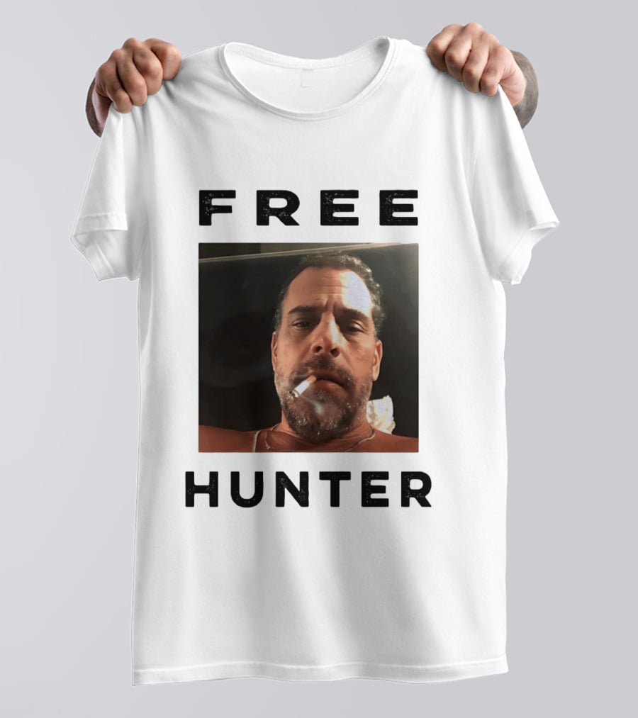 Hunter Biden Free Political Satire Shot Smoking T-Shirt