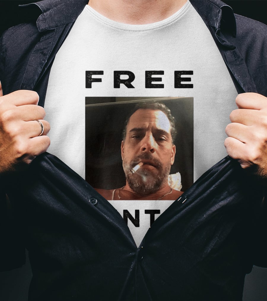 Hunter Biden Free Political Satire Shot Smoking T-Shirt
