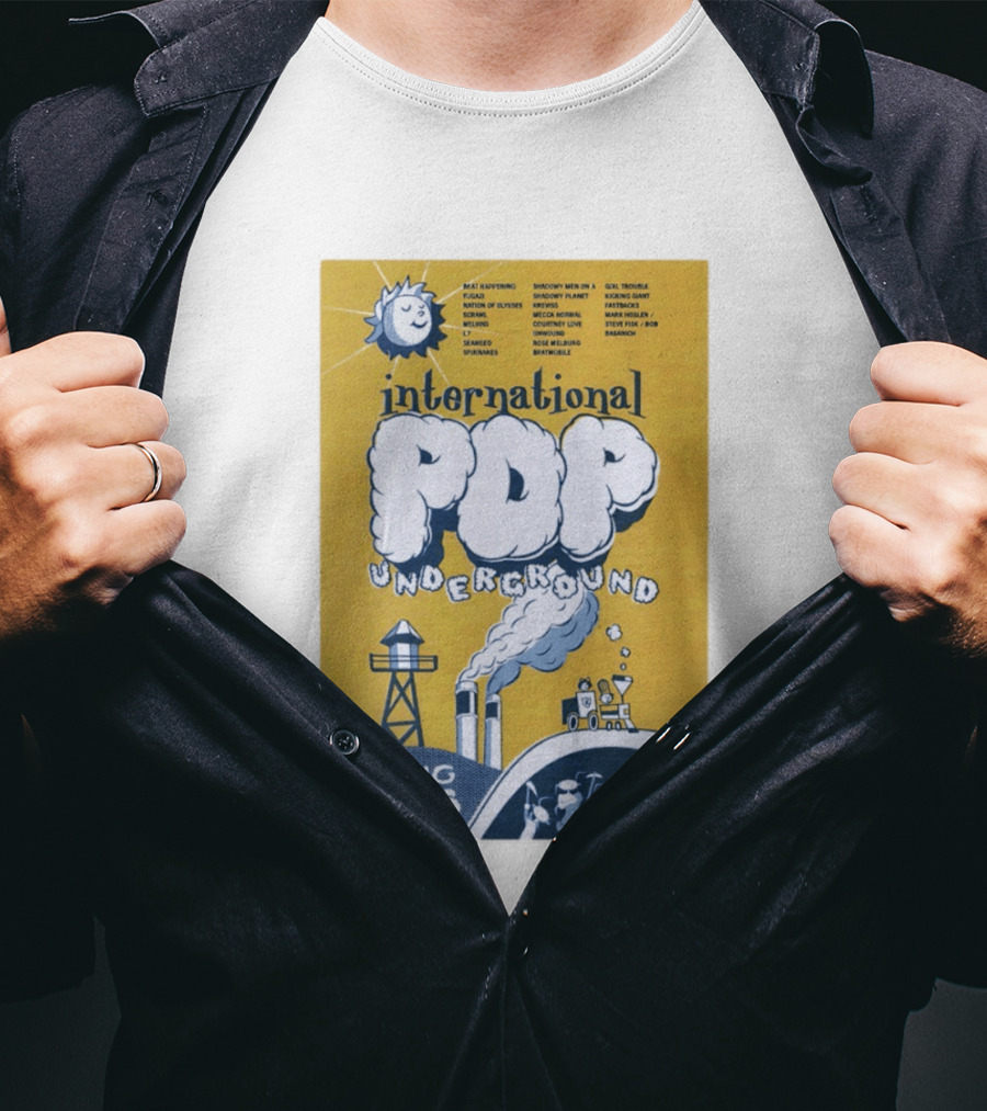 International Pop Underground Festival August 20 25 Beat Happening Fugazi Legend Of Yulesville Seaweed Спинанес Free Us T-Shirt