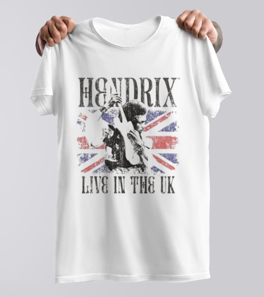 Hendrix Live In The UK Union Jack T-Shirt