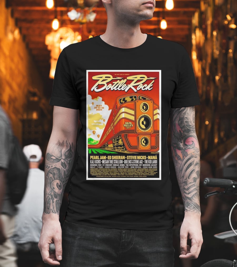 BottleRock Napa Valley May 24 26 2024 Pearl Jam Ed Sheeran Stevie Nicks Maná Napa Valley California T-Shirt