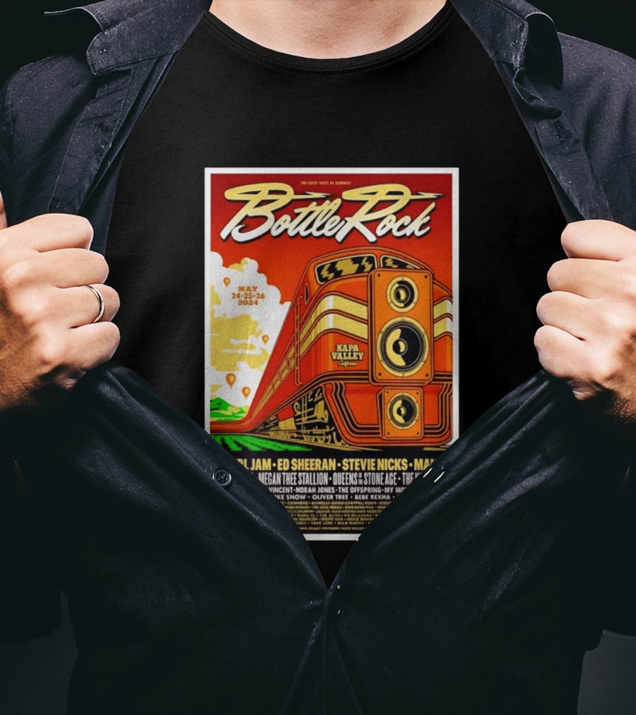 BottleRock Napa Valley May 24 26 2024 Pearl Jam Ed Sheeran Stevie Nicks Maná Napa Valley California T-Shirt