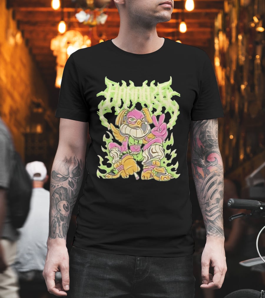HAMMBRIK Chill Dog Flaming Peace Pose T-Shirt