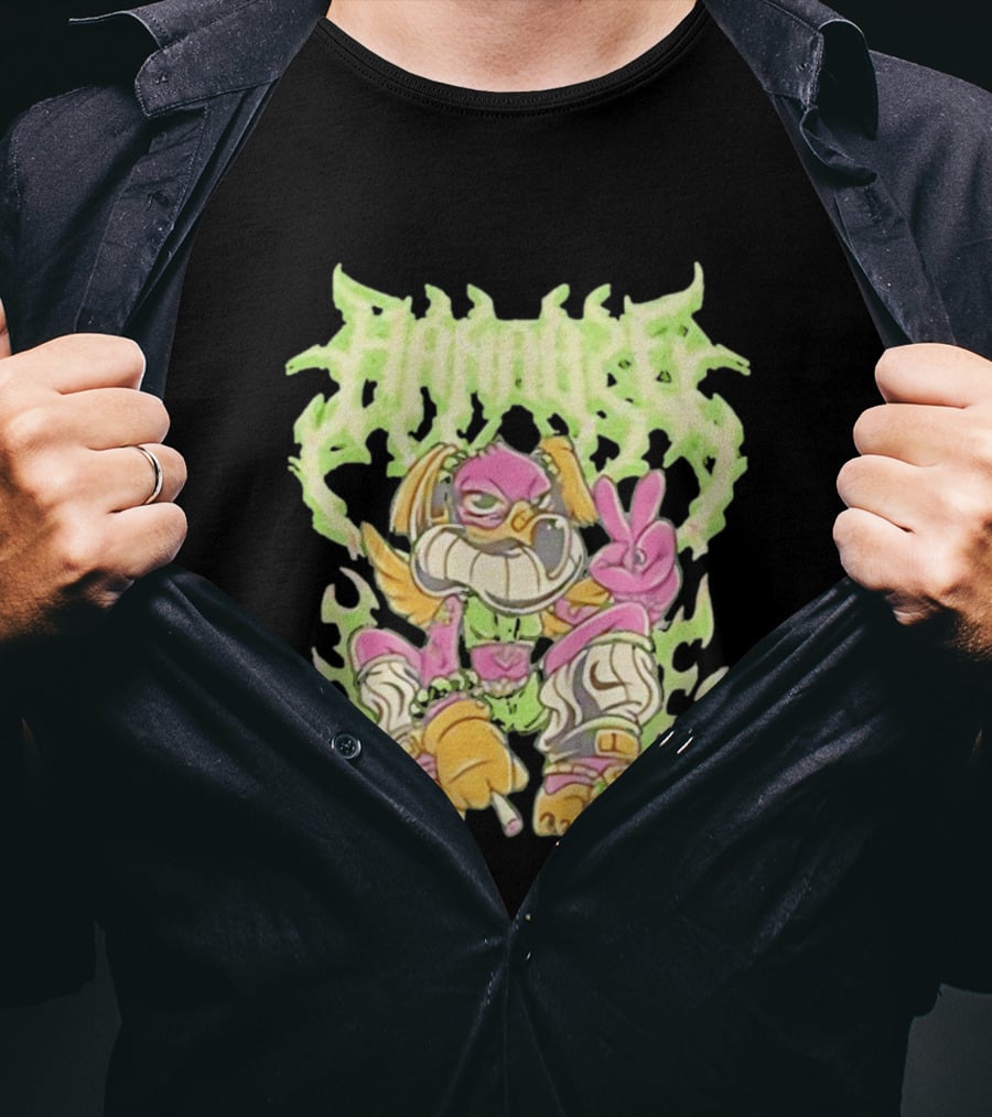 HAMMBRIK Chill Dog Flaming Peace Pose T-Shirt