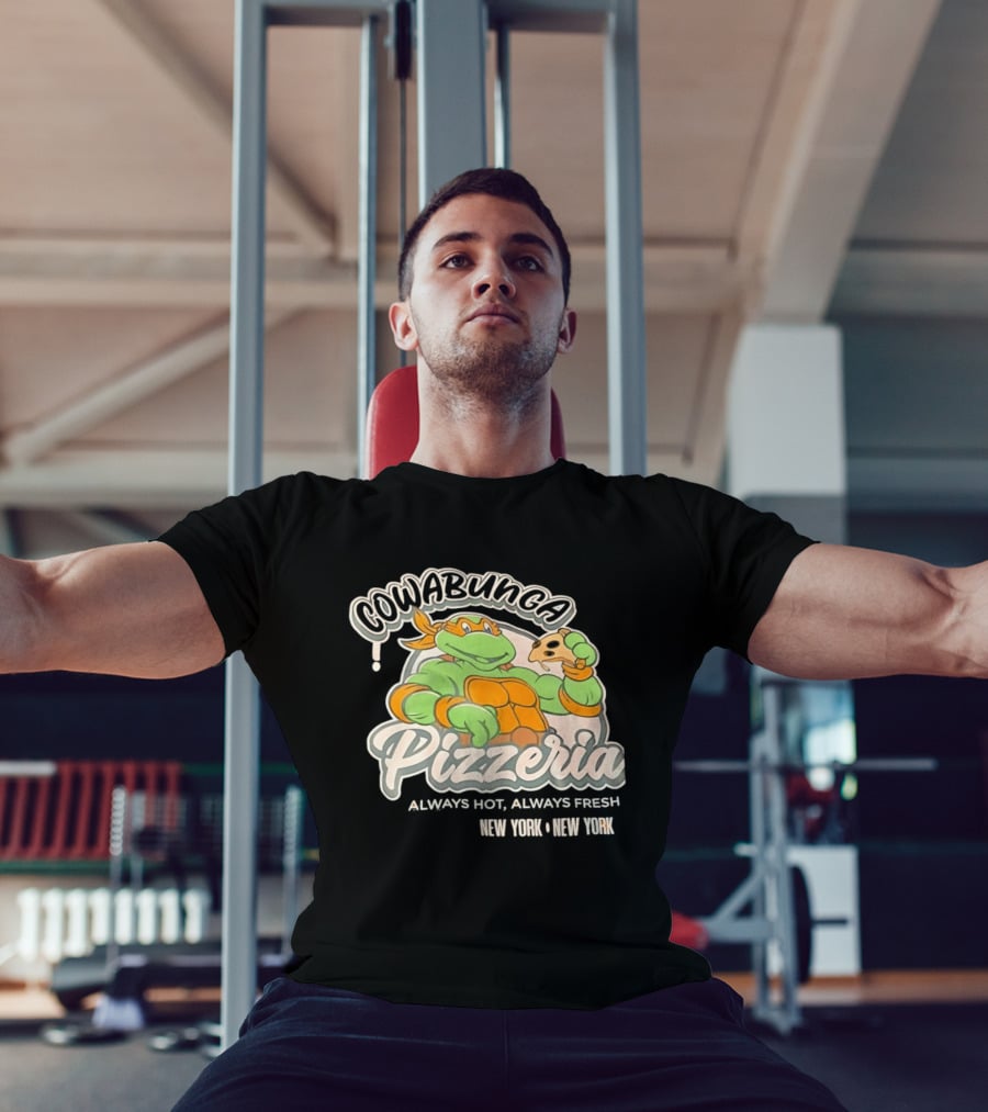 Cowabunga Pizzeria Always Hot Always Fresh New York Pizza Lover Turtle T-Shirt