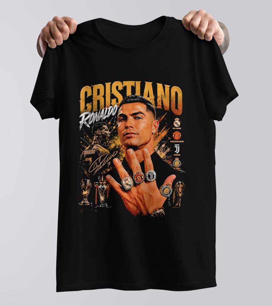 Cristiano Ronaldo Rings Collection Manchester Juventus Real Madrid Arsenal T-Shirt