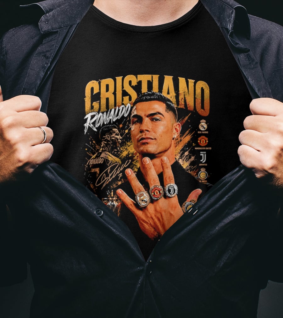 Cristiano Ronaldo Rings Collection Manchester Juventus Real Madrid Arsenal T-Shirt